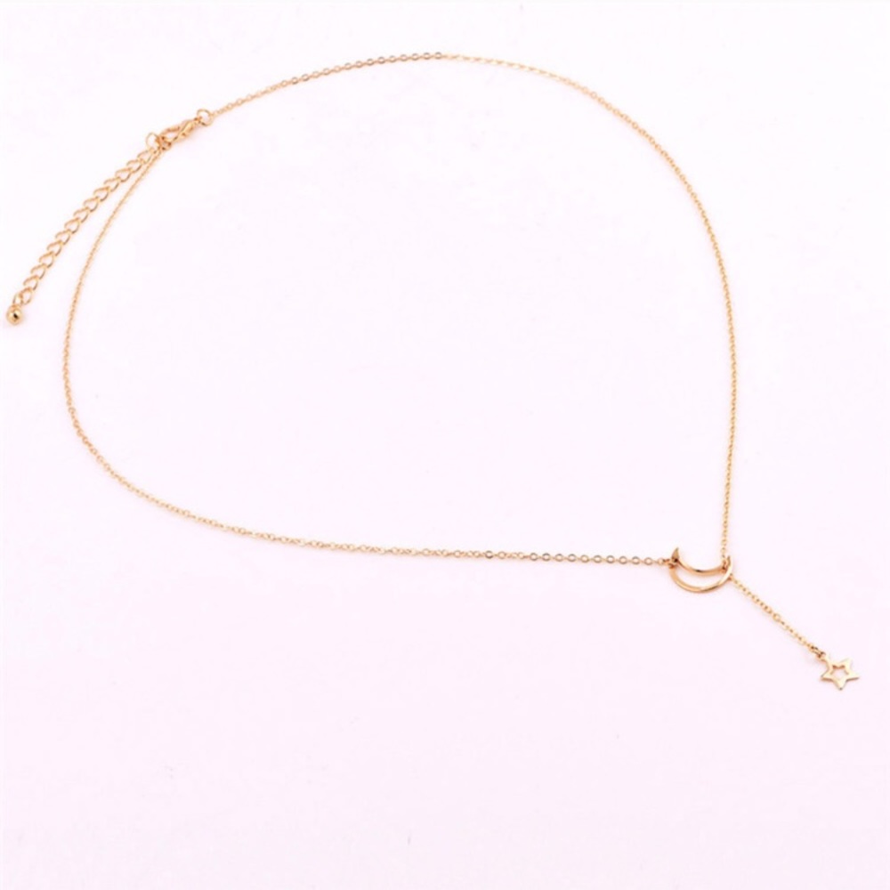 Moon and Star Lariat Necklace - Picture 3 of 4
